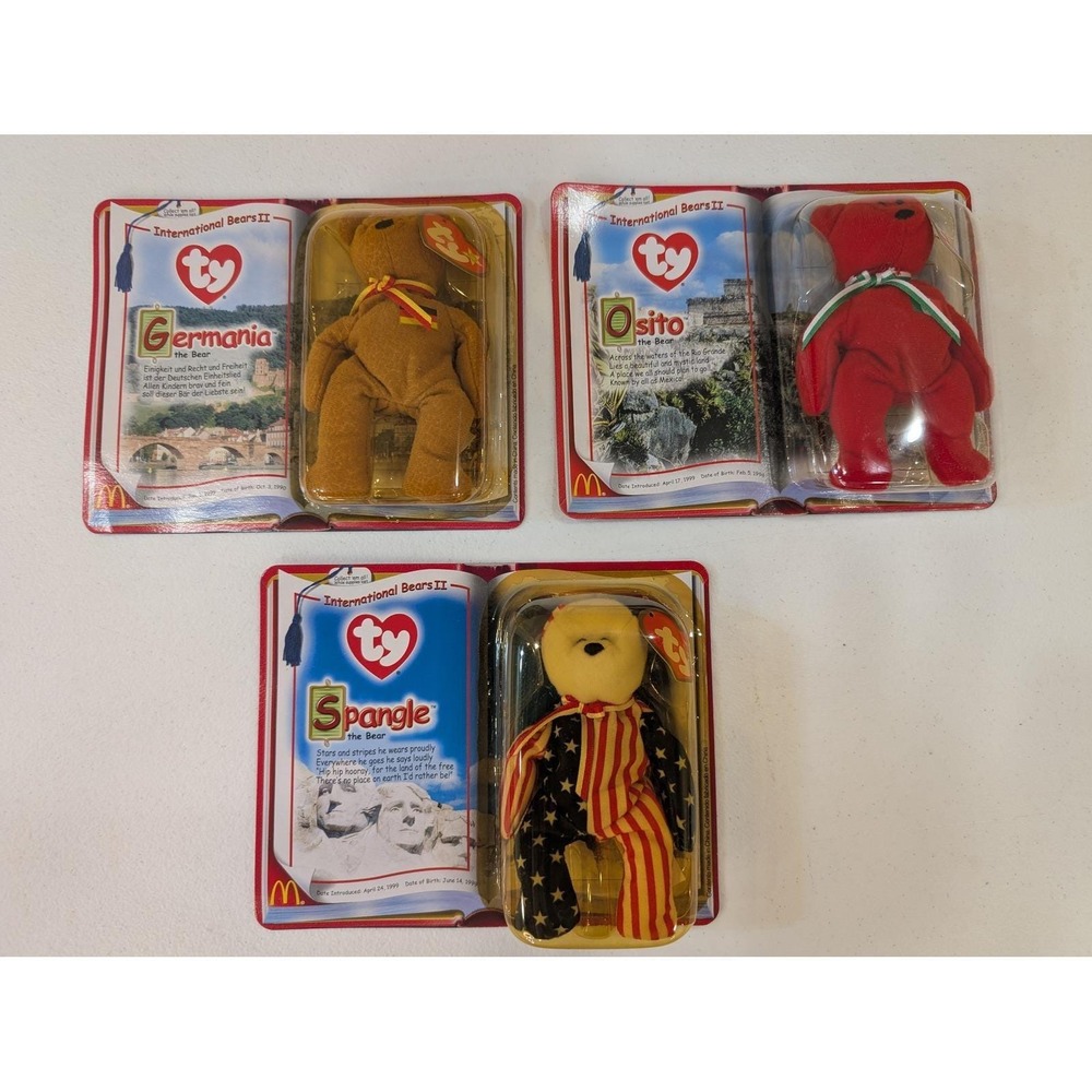 Ty Teenie Beanie Babies International Bears II 2000 McDonald's Complete Set - Picture 1 of 2